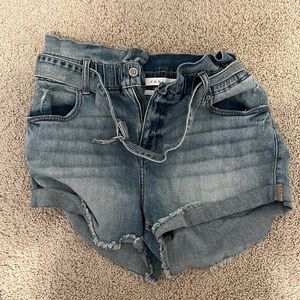 Eunina high rise rolled jean shorts
